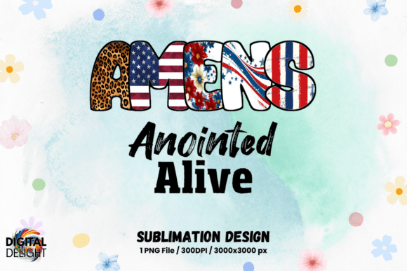 4th of July AMENS Sublimation PNG Design