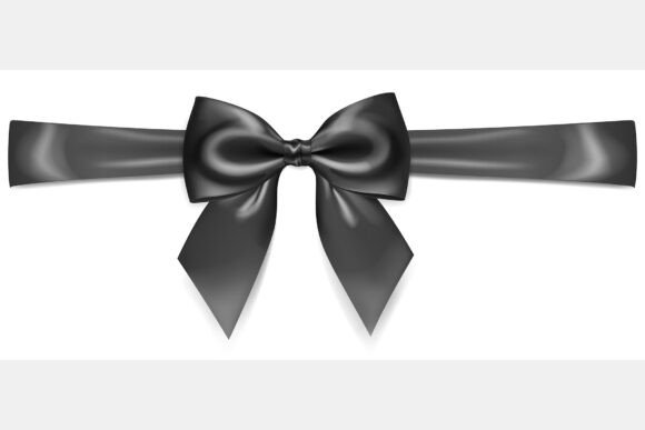 Beautiful Black Bow with Ribbon: A Versatile Design Asset for Creators and Businesses