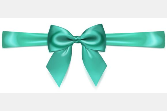 Beautiful Light Blue Bow with Ribbon