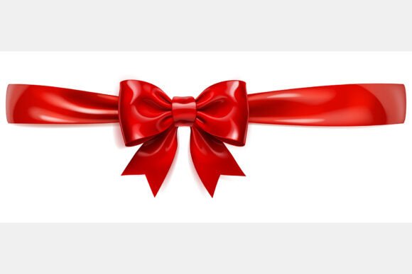 Beautiful Red Bow with Horizontal Ribbon: A Practical Asset for Design and Branding