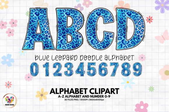 Blue Leopard Doodle Alphabet: A Creative Resource for Designers and Crafters