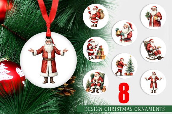 Classic Santa Claus Ornaments for Festive DIY Decor