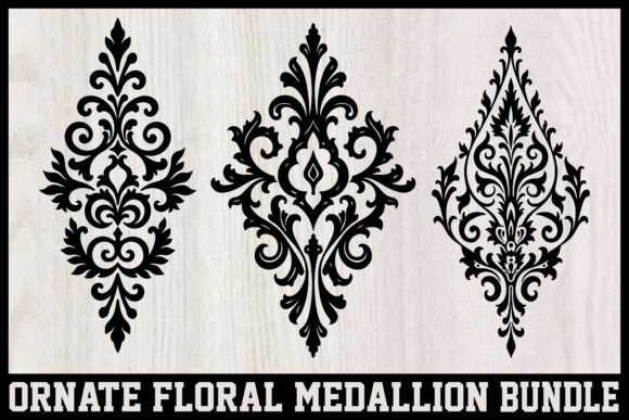 Elegant Baroque Floral Damask Motif Vect: Bridging Classical Artistry and Modern Design