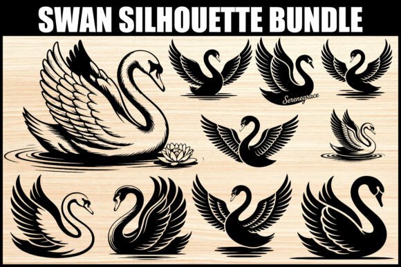 Elegant Swan Silhouette SVG Bundle