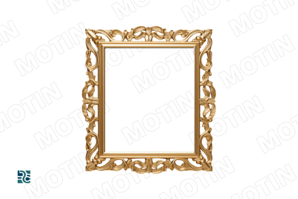 Elevate Designs with Golden Frame Png Assets