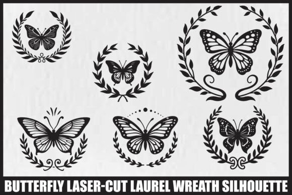 Elevate Your Designs with the Butterfly Wreath Silhouette Bundle