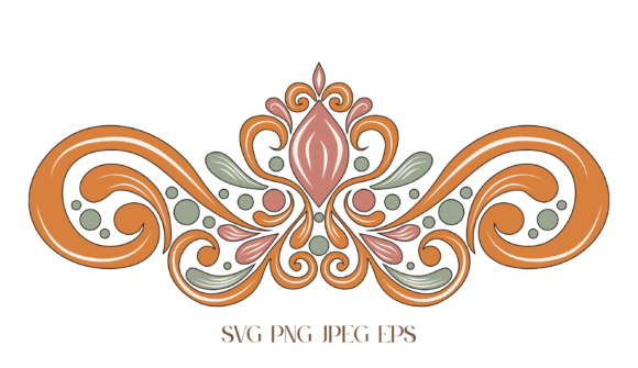 Elevating Design with Floral Colored Baroque Flourish SVG Assets