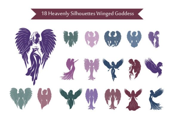 Elevating Visual Narratives: The Strategic Power of the 18 Heavenly Silhouettes Winged Goddess Collection