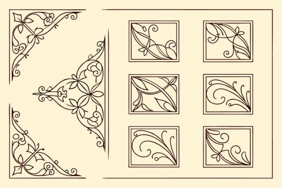 Elevating Visual Narratives with Elegant Corner Flourish Designs