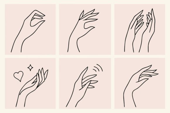 Elevating Visual Storytelling with the Elegant Hand Line Art Collection