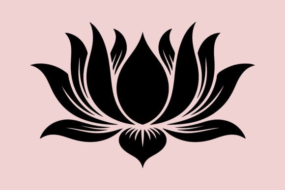 Elevating Wellness Aesthetics with the Black Lotus Flower Silhouette