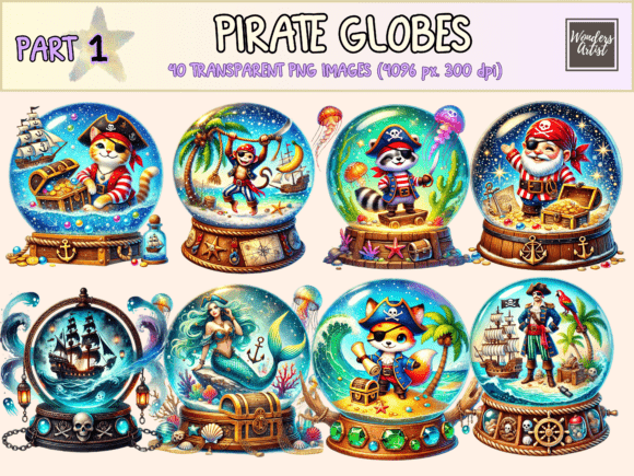 Evaluating Pirate Globes Clipart for Creative Projects