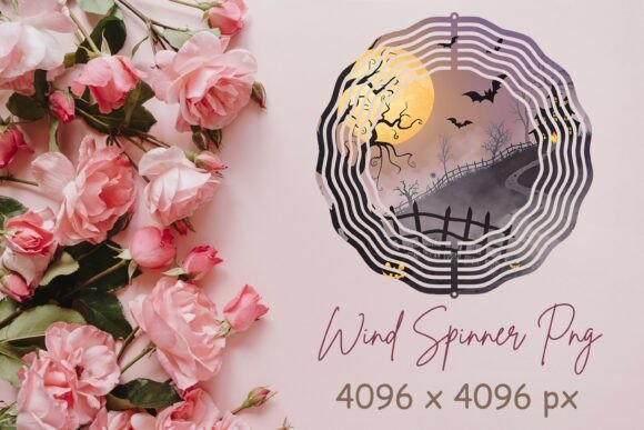 Evaluating the Spooky Theme Wind Spinner PNG for Seasonal Craft Projects