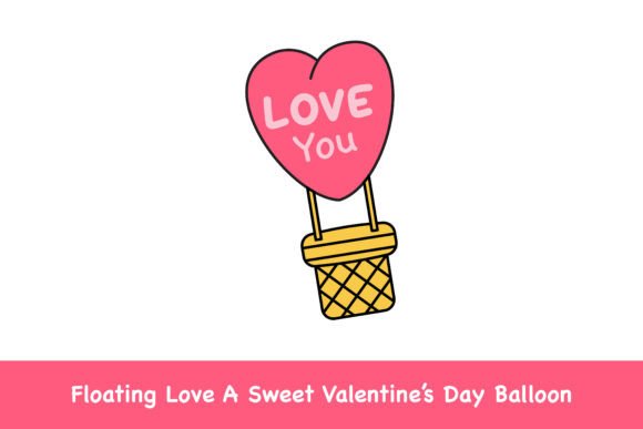 Floating Love: A Sweet Valentine’s Day Balloon Illustration for Creative Projects