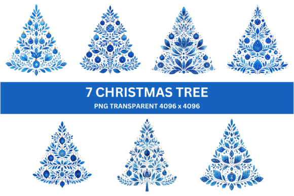Integrating 7 Blue Nordic Christmas Tree Clipart into Your Holiday Design Workflow