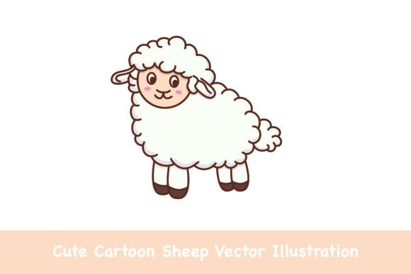 Integrating the Cute Cartoon Sheep Vector Illustration into Modern Design Projects