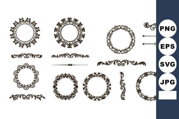 Mastering Design Aesthetics with Vintage Ornate Floral Round Frames and Decorative Elements