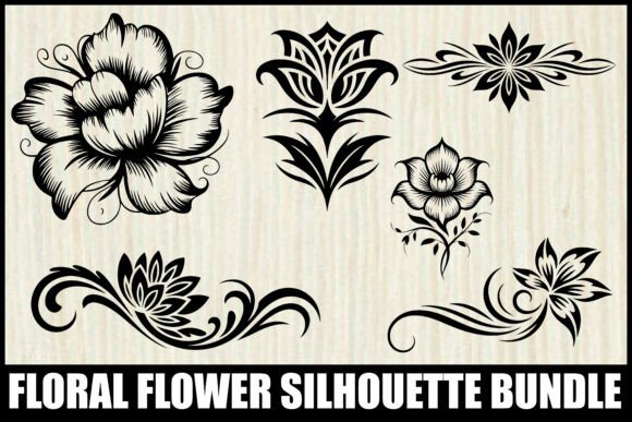 Mastering Design Versatility with the Elegant Floral Flower Silhouette Bundle