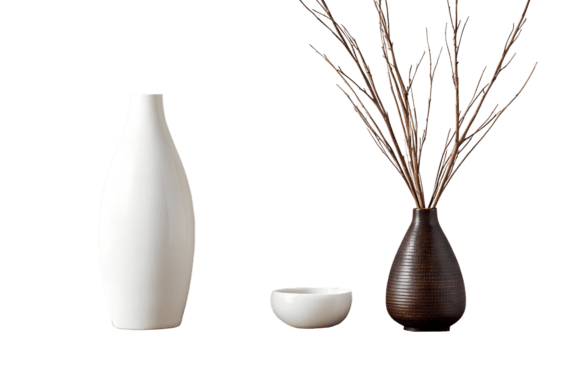 Mastering Modern Interiors: The Art of Still Life Arrangement of Vases and PNG Resources