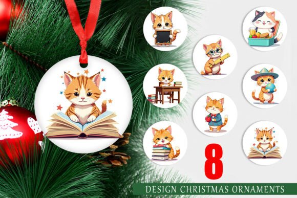 Ornament School Baby Cat: Festive Design