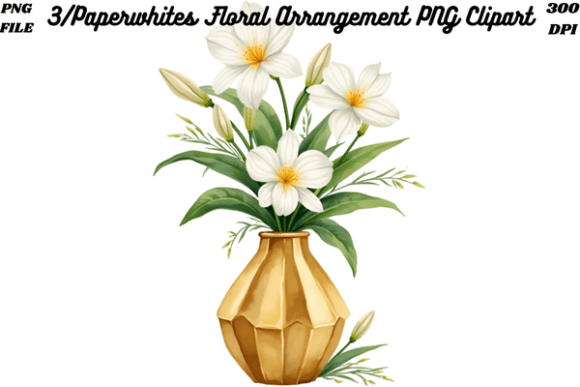 Paperwhites Floral Arrangement PNG Clip: Elevating Digital Design with Watercolor Elegance