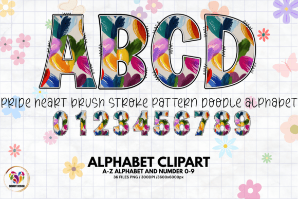 Pride Heart Brush Stroke Alphabet: A Creative Asset for Vibrant Design