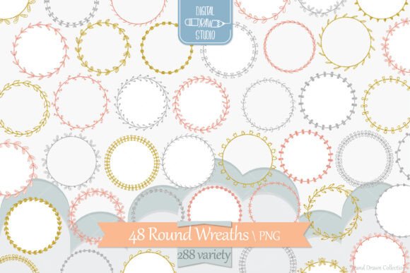 Strategic Design: Elevating Brand Assets with Wreaths Glitter Hand Drawn Frames, Flo
