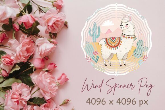 Transform Your Outdoor Space with a Vibrant Llama Wind Spinner PNG Design