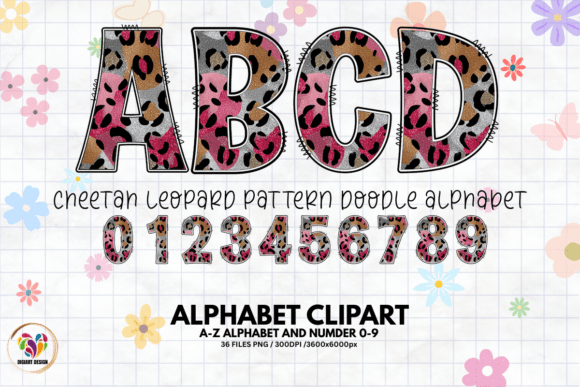 Unleash Your Inner Artist with the Cheetah Leopard Pattern Doodle Alphabet