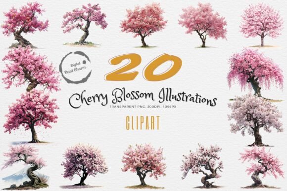 Unlocking Springtime Elegance: A Guide to Using Sakura Dreams 20 Cherry Blossom PNG Clipart