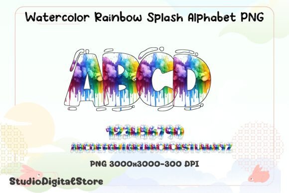 Watercolor Rainbow Splash Alphabet PNG: A Practical Asset for Digital and Print Design