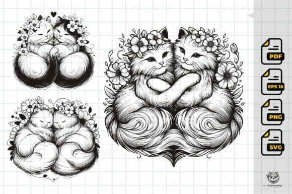 Why the Romantic Floral Cat Couple Illustration Captivates Hearts and Elevates Design
